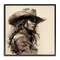 Stupell Industries Stoic Cowgirl Looking Away Framed Giclee Wall Art Design by RB